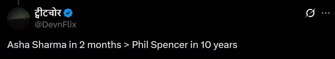 2个月胜过斯宾塞10年 阿莎·夏尔马获Xbox玩家认可