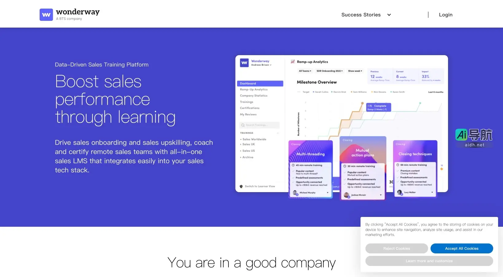 Wonderway 是一个数据驱动的销售培训平台，提升销售团队表现和效率