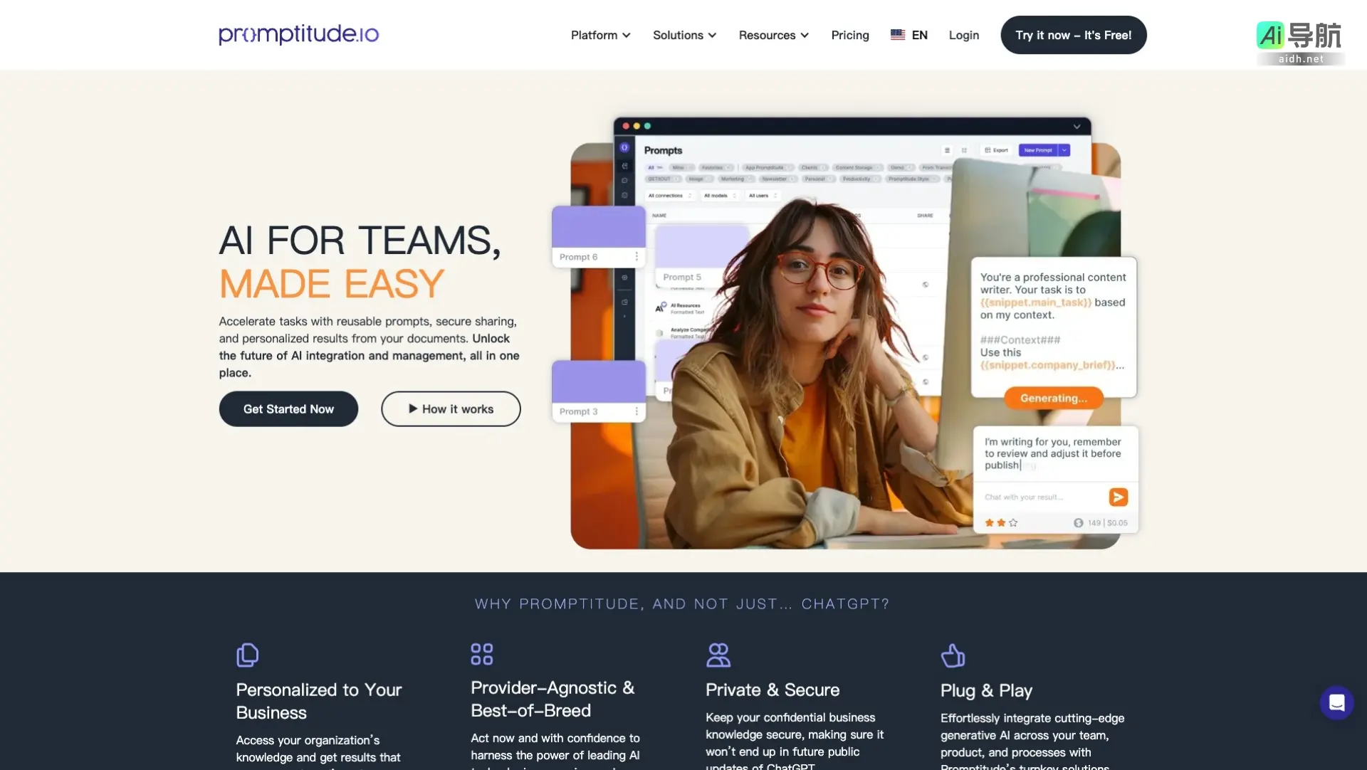 Promptitude.io 提供个性化的 AI 提示管理与集成，助力团队高效工作