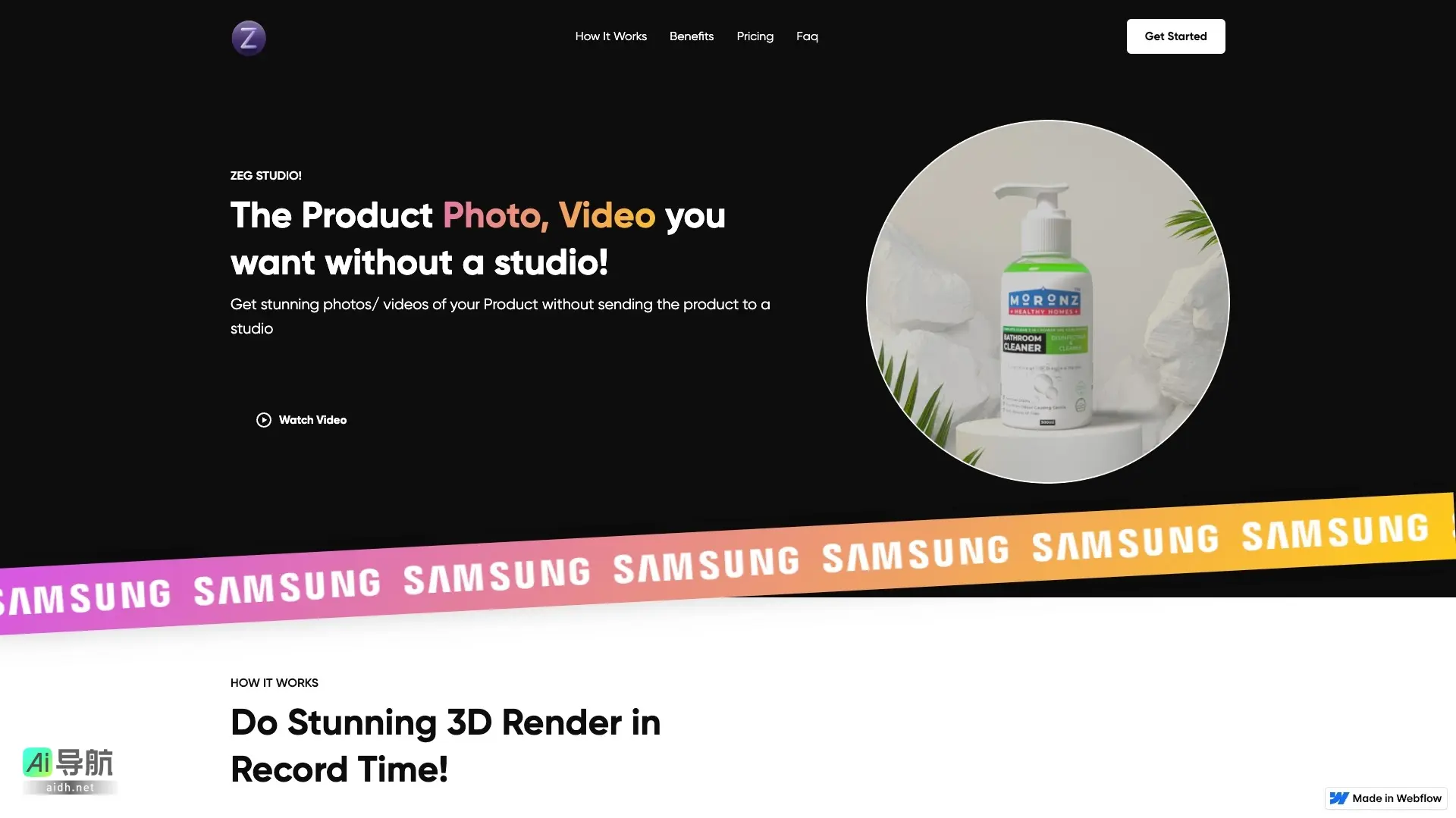 zeg ZEG提供无须实物拍摄的3D产品图像生成，提升电商转化率与用户体验