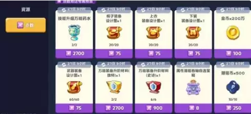 道具合成三大分类界面