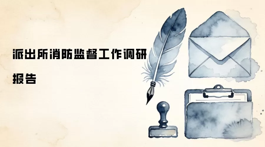 派出所消防监督工作调研报告