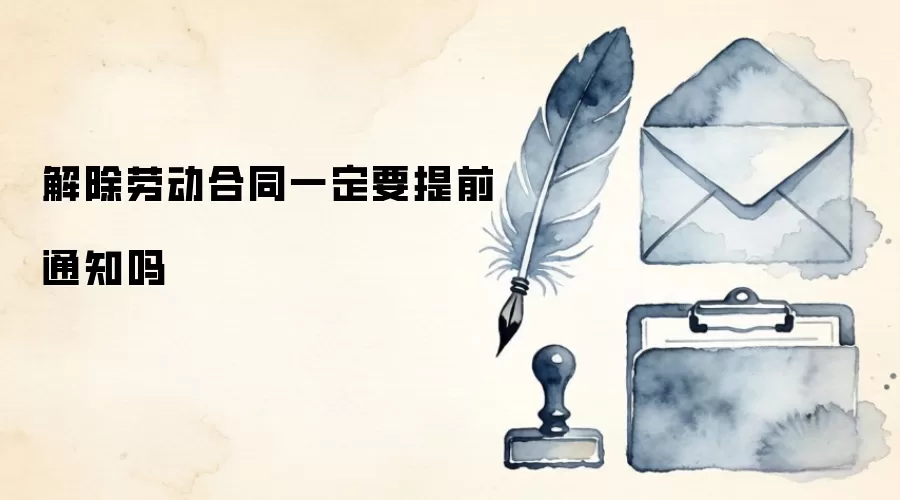 解除劳动合同一定要提前通知吗
