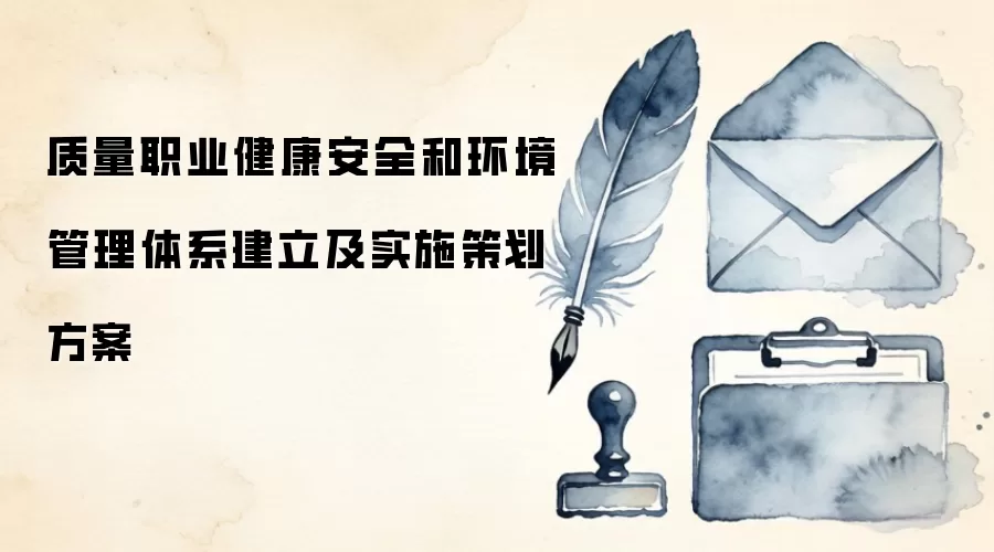 质量职业健康安全和环境管理体系建立及实施策划方案