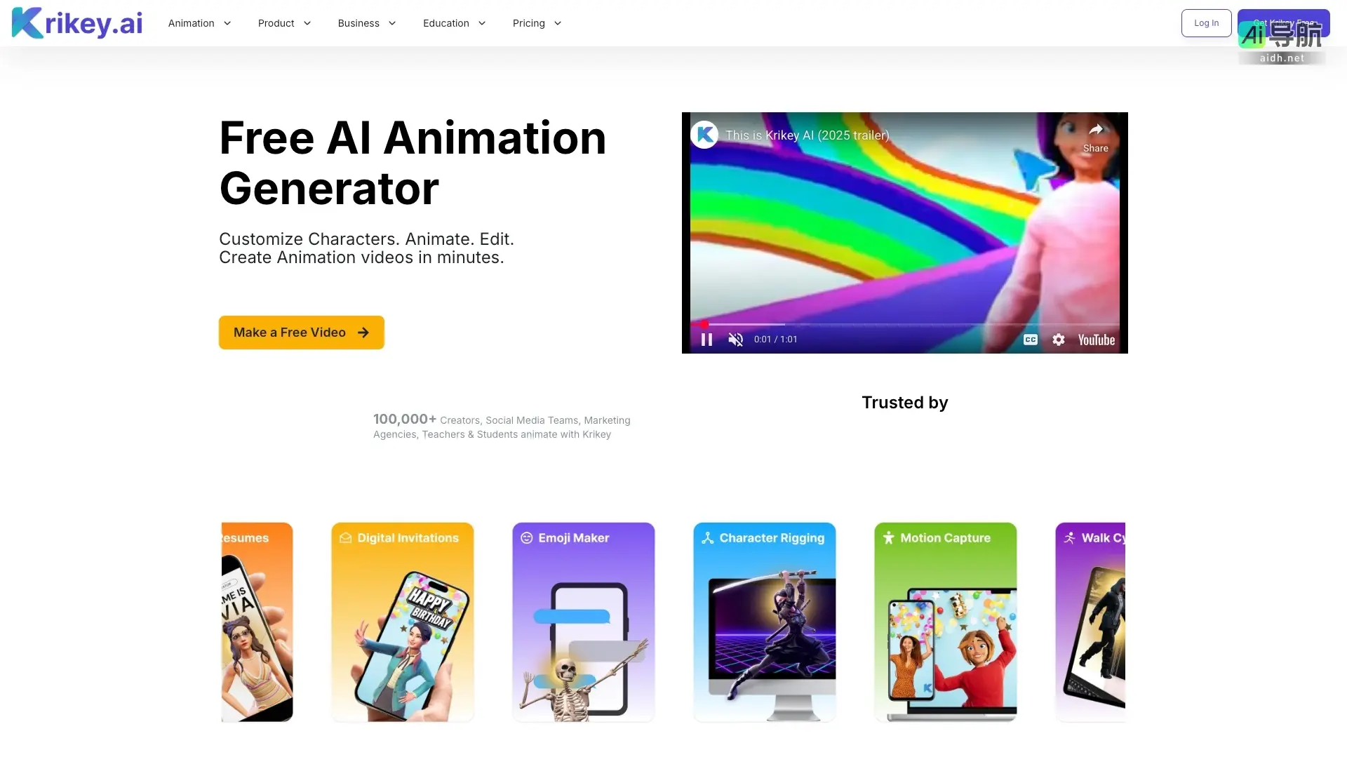 Krikey AI 提供无技术门槛的动画制作工具，让任何人轻松创建个性化的3D动画视频