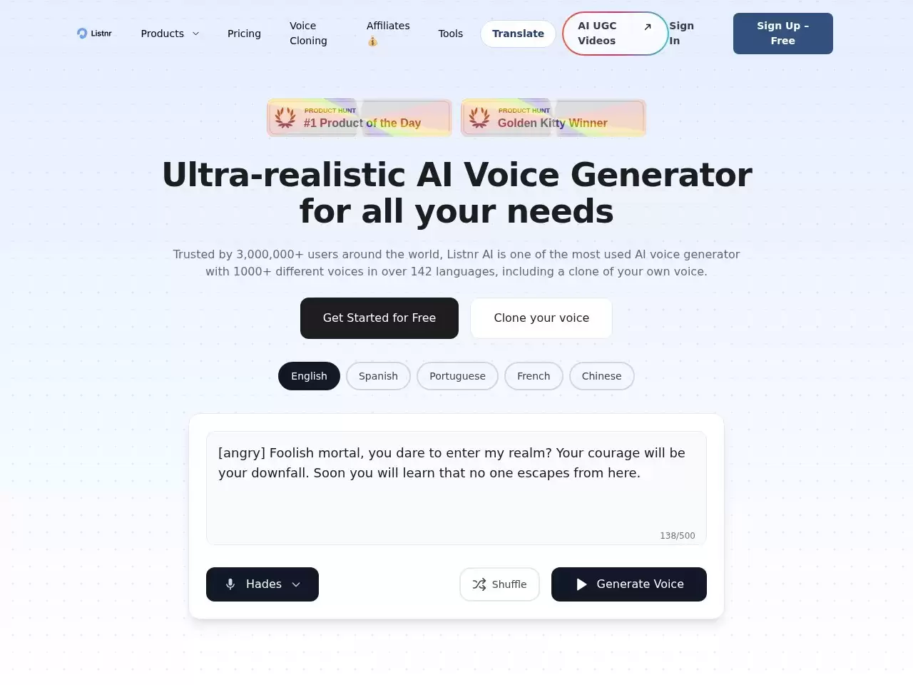Free AI-AI文本到语音生成器
