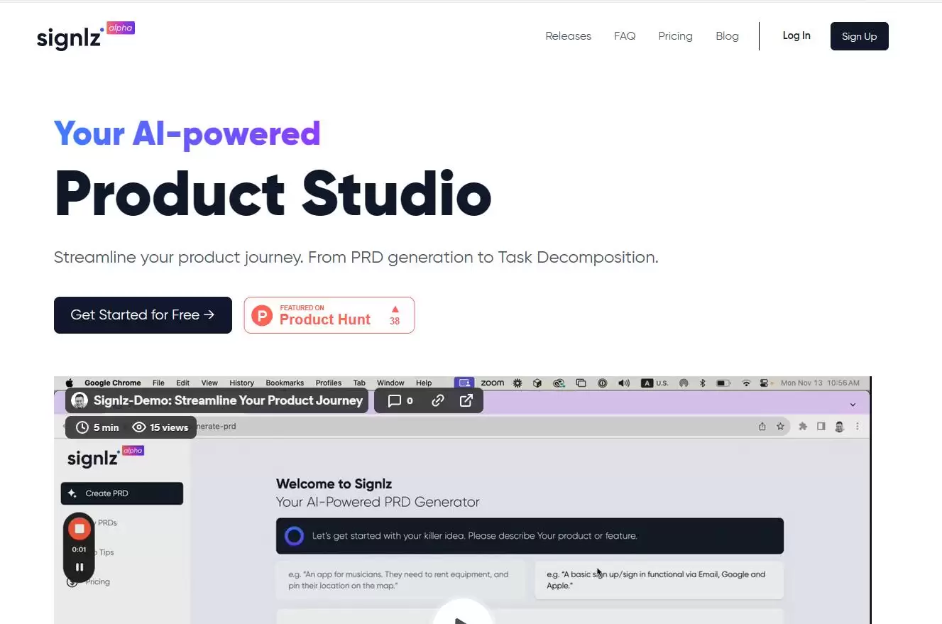 Signlz AI : AI辅助PRD生成工具