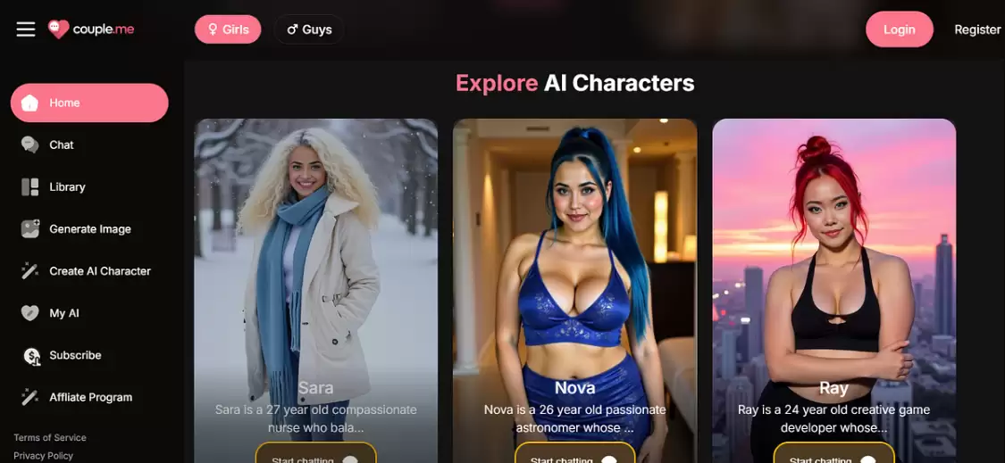 Couple Me：你的AI虚拟女友，随时倾听和支持