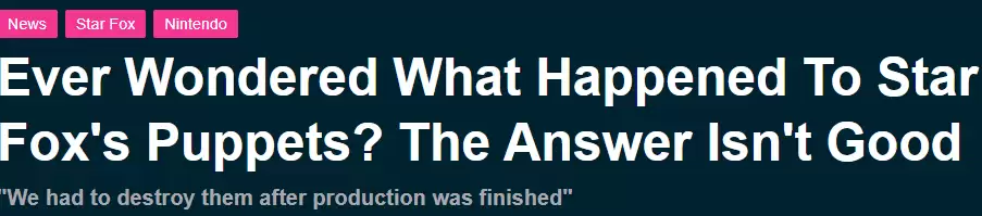 SFC《星际火狐》角色原型模型去向考察 或早已残坏废弃 