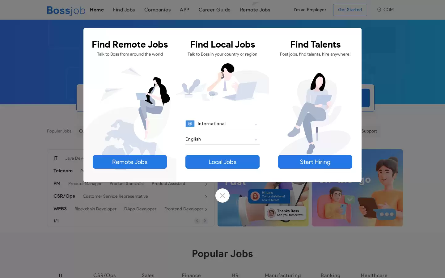 Bossjob : 职业发展聊天平台