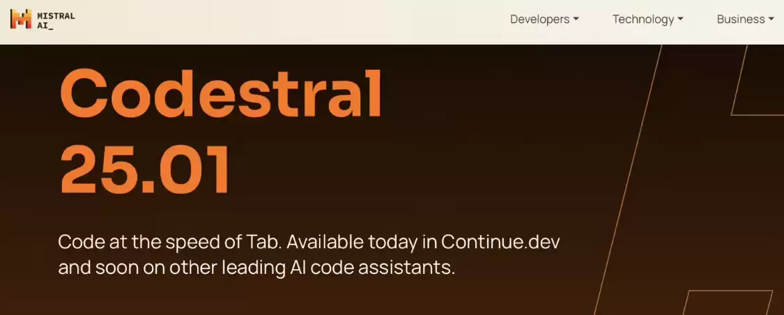 Mistral AI 旗下 Codestral 模型获 25.01 更新：支持超 80 种编程语言、上下文长度提至 25.6 万个 Token