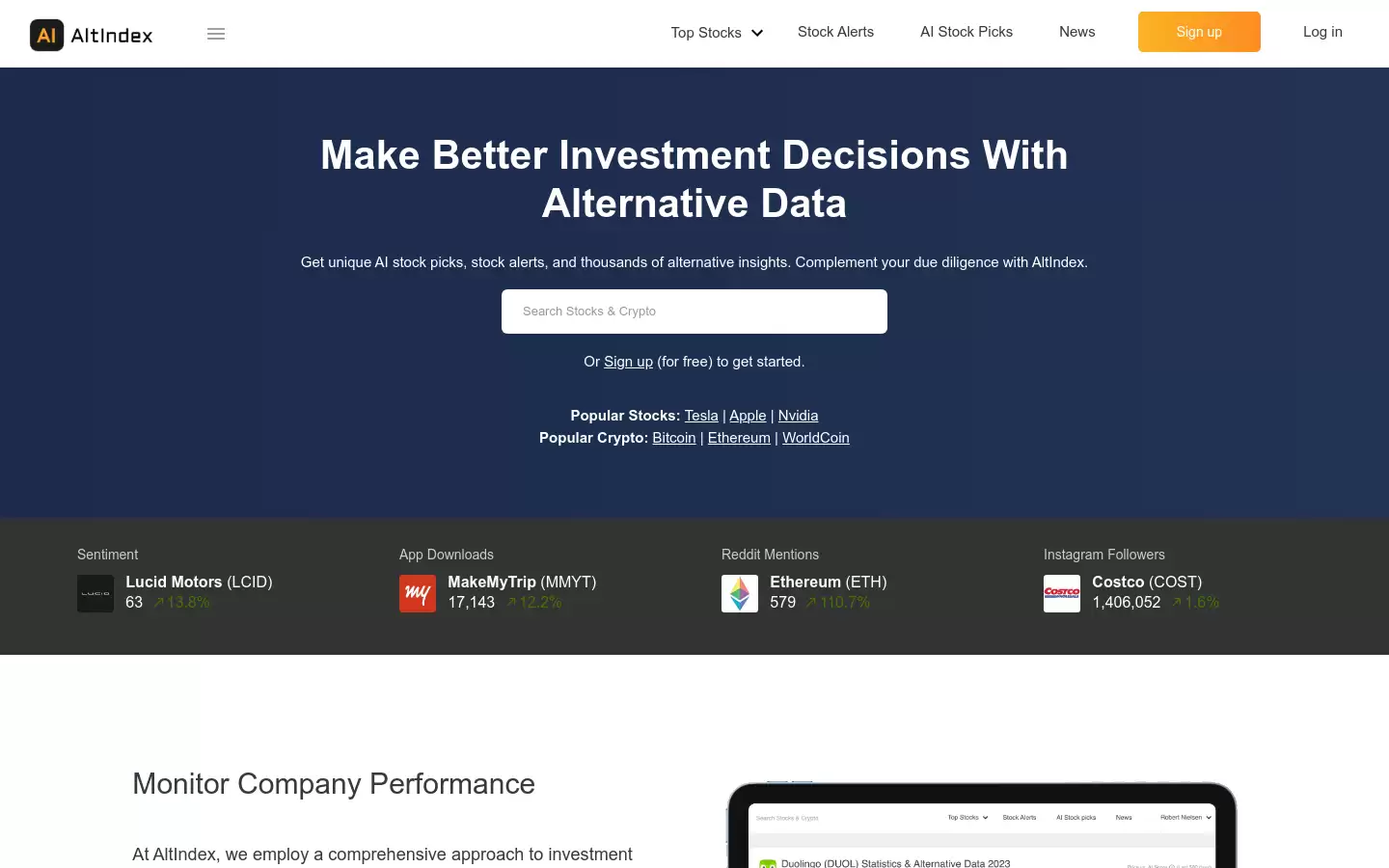 Altindex : 获取公司数据并进行分析的投资替代数据