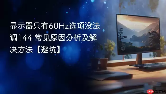 显示器只有60Hz选项没法调144 常见原因分析及解决方法【避坑】