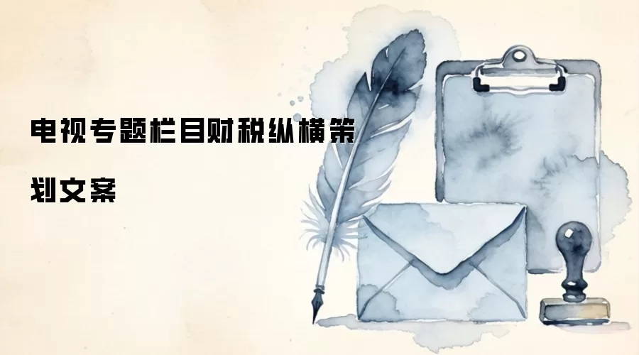 电视专题栏目财税纵横策划文案