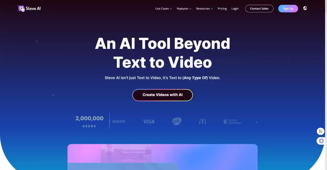 Steve AI：一款在线AI视频制作软件，几秒钟内制作视频和动画