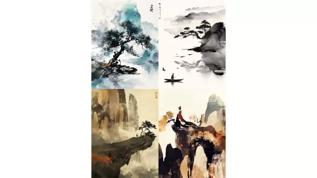 用AI轻松画出超逼真中国山水画，Midjourney提示词分享