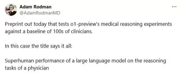 新研究发现 OpenAI 的 o1-preview AI 模型在诊断棘手医疗案例方面优于医生