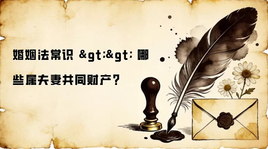 婚姻法常识 >> 哪些属夫妻共同财产？
