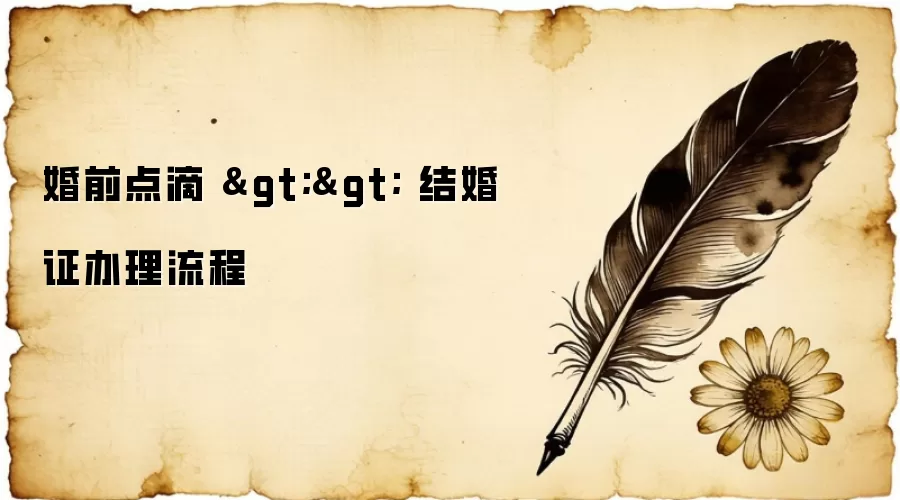 婚前点滴 >> 结婚证办理流程