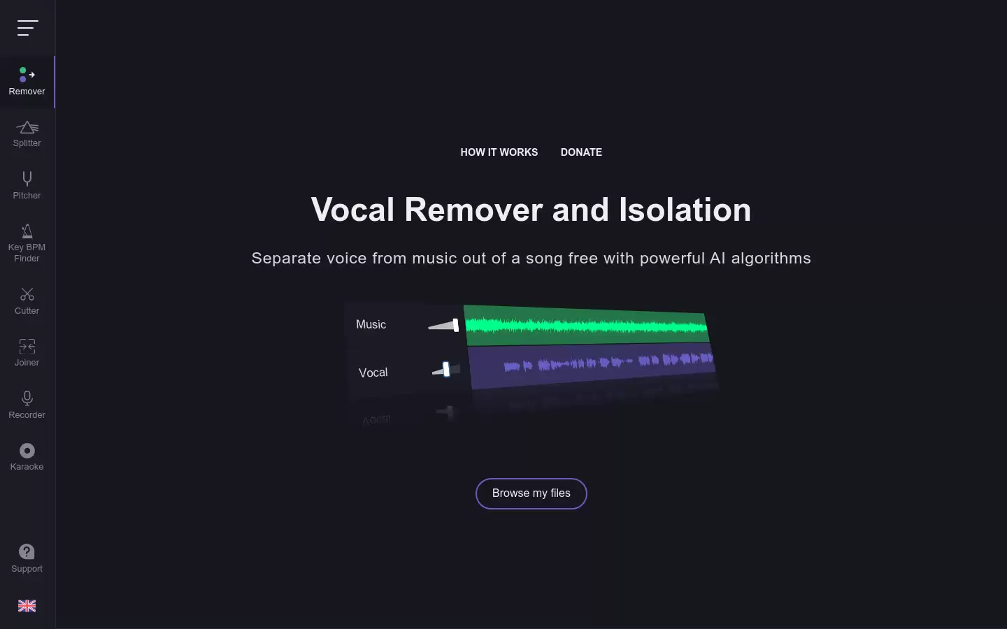 Vocal Remover and Isolation : 在线音轨分离工具