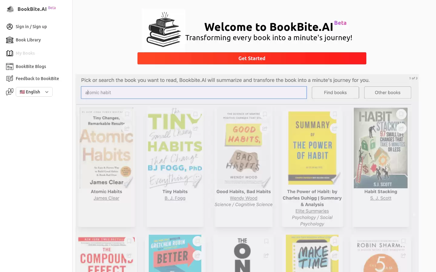 BookBite.AI : 瞬间的知识之旅！
