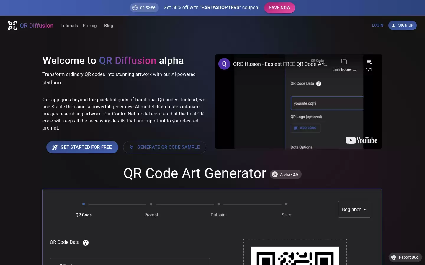 QR Diffusion : 免费的QR码艺术生成器