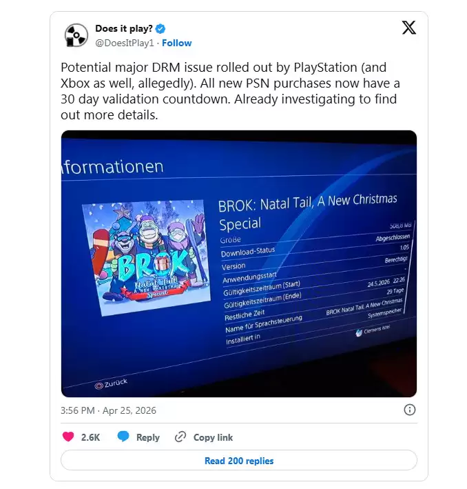 索尼澄清：新的PS5 DRM只需要一次性在线验证