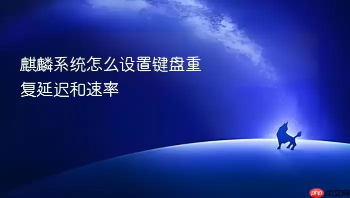 麒麟系统怎么设置键盘重复延迟和速率