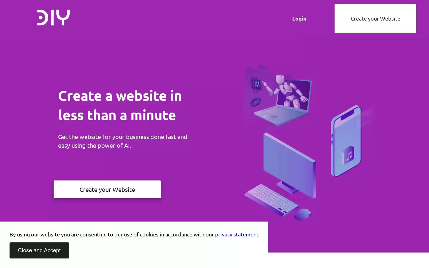 DIY Websites AI Website Builder : 用AI改变网站创建方式
