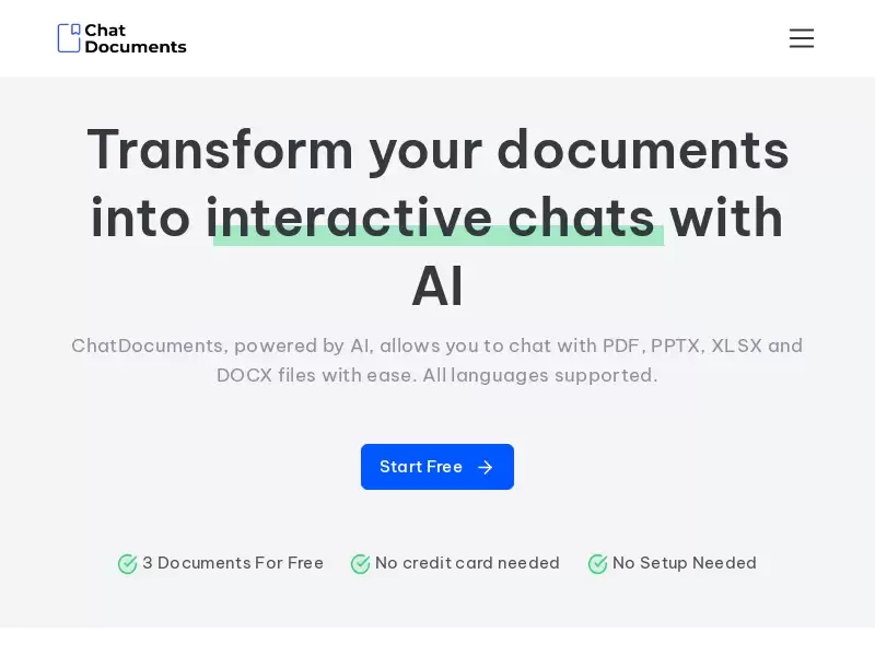 ChatDocuments : 将您的文档转化为具有人工智能的互动聊天
