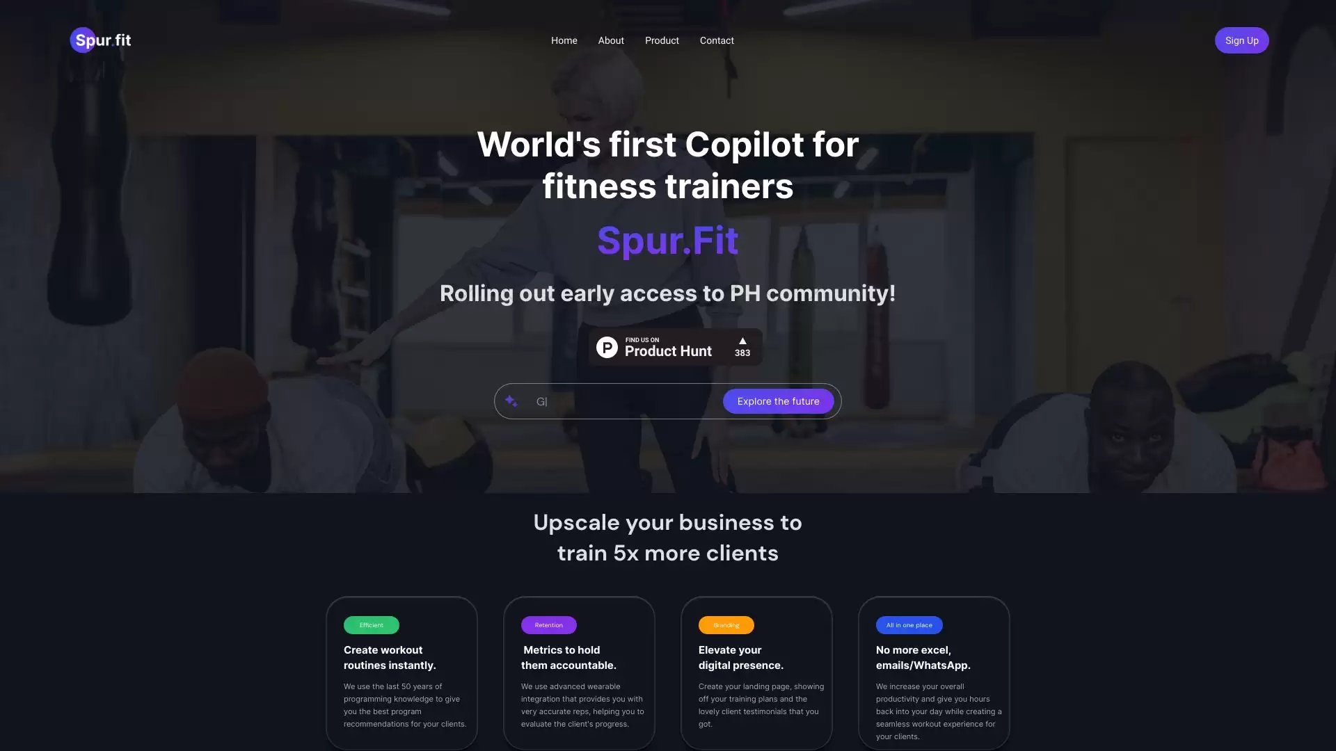 Spur.fit : 世界上第一个AI辅助的健身专业人士平台