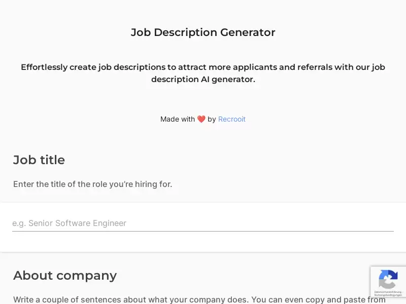 Job Description Generator : 用于引荐招聘的软件
