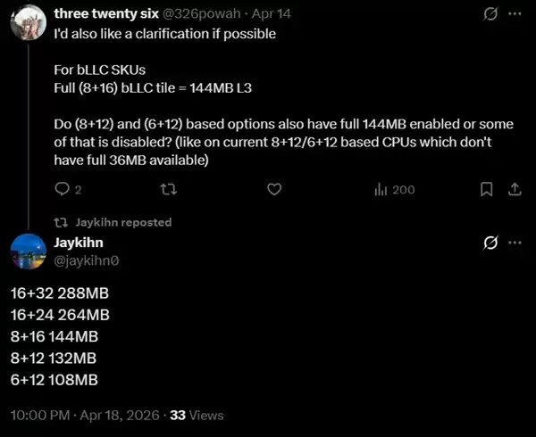 大力出奇迹！Intel终于拿出对付3D缓存的绝招：288MB bLLC大平层缓存暴力碾压AMD
