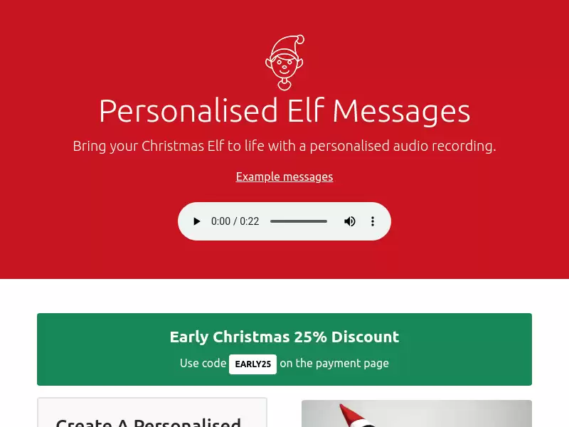 ElfMessages : 个性化圣诞精灵留言 - 北极录制