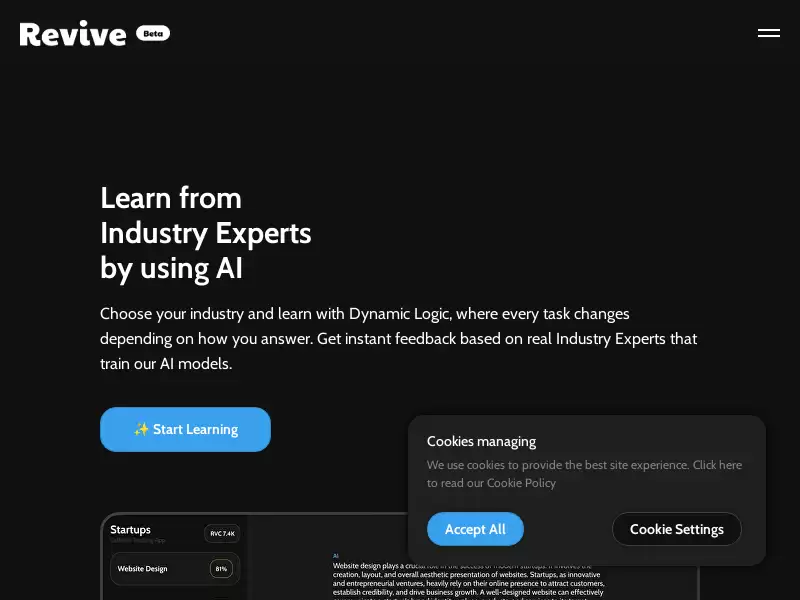 Revive AI : 与行业专家互动学习AI