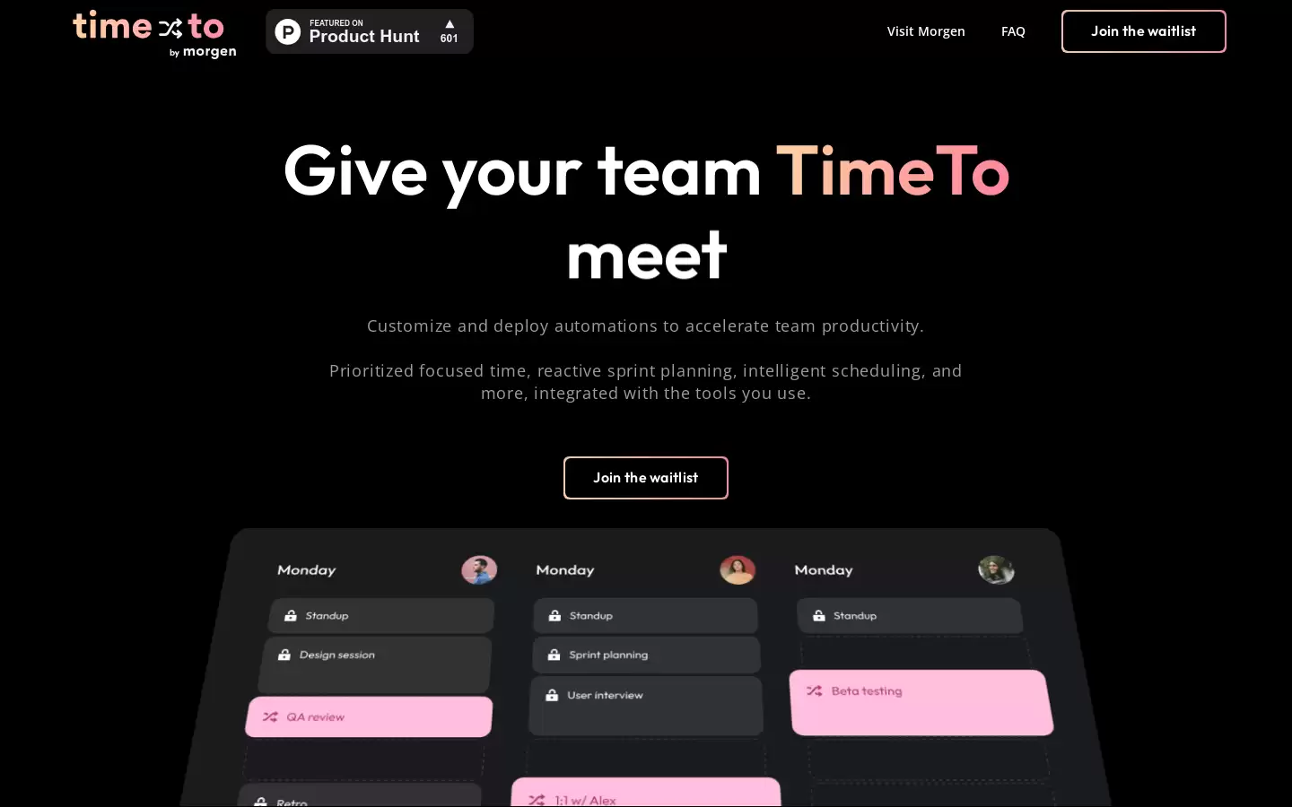 TimeTo : 定制和部署自动化以提高团队生产力