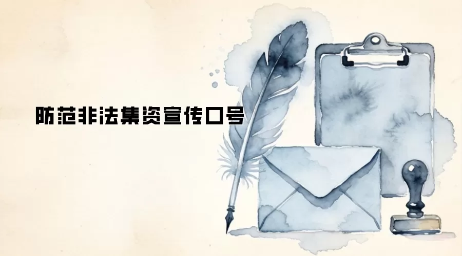 防范非法集资宣传口号