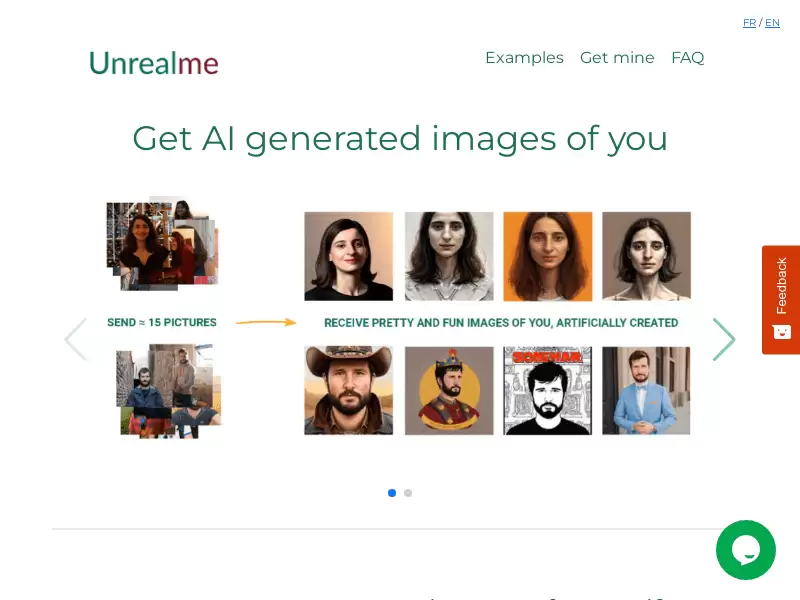 Unrealme : 解锁你的数字替身！将自拍照变身为无限AI生成的虚拟人物。成为你想成为的任何人！