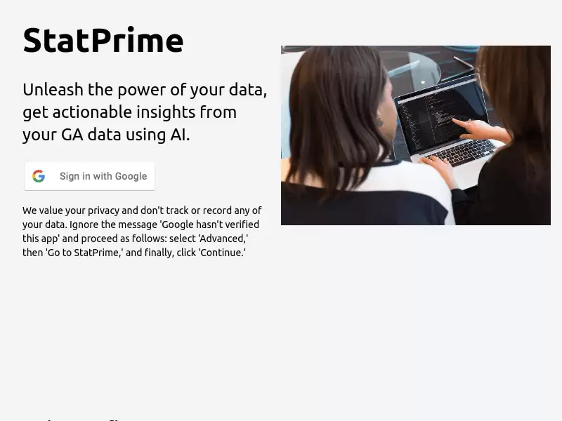 StatPrime AI Data Analyser : Google Analytics数据转化为行动洞见的AI应用