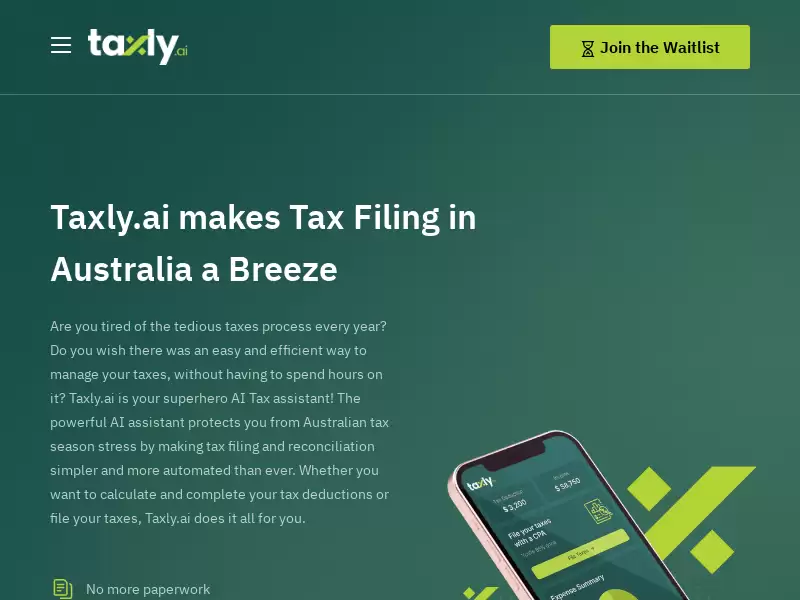 Taxly : 智能税务助手，简化澳大利亚纳税流程