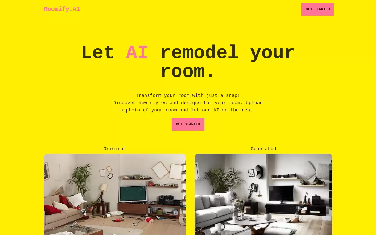 Roomify.AI : AI改造你的房间，拍一张照片即可