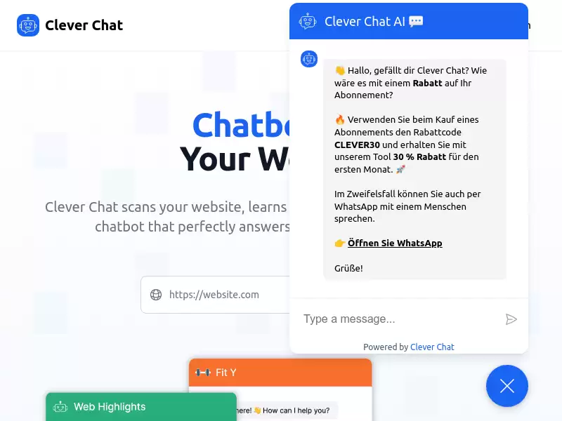 Clever Chat : 革命性AI聊天工具，定制化聊天机器人，提升用户体验