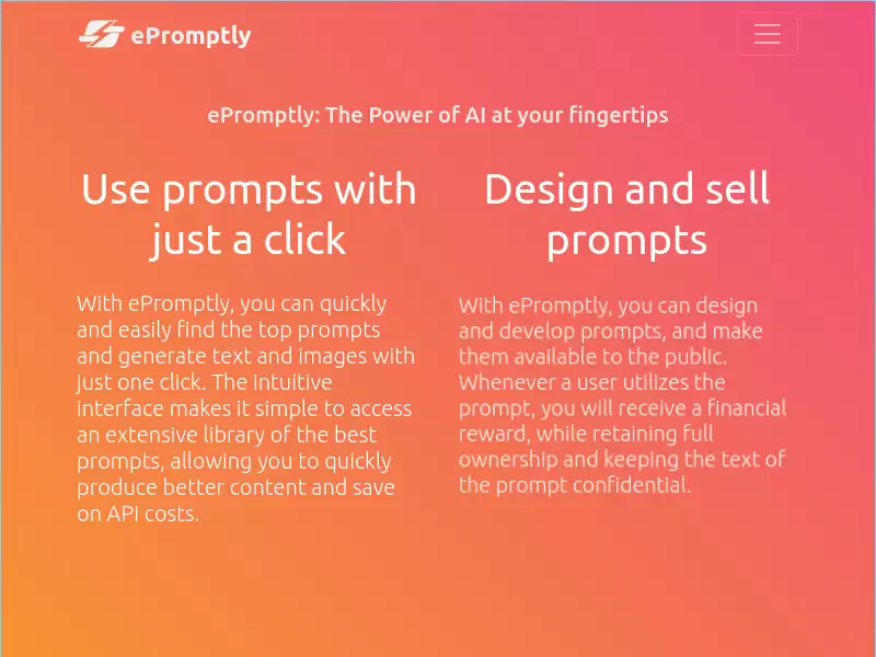 ePromptly : AI创作助手，快速生成个性化的写作灵感