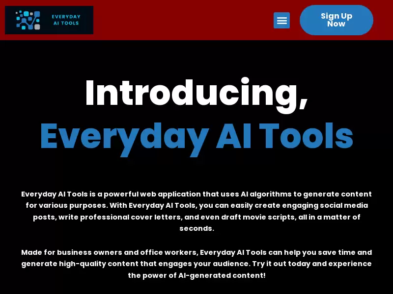 Everyday AI Tools : AI生成多种内容，节省时间