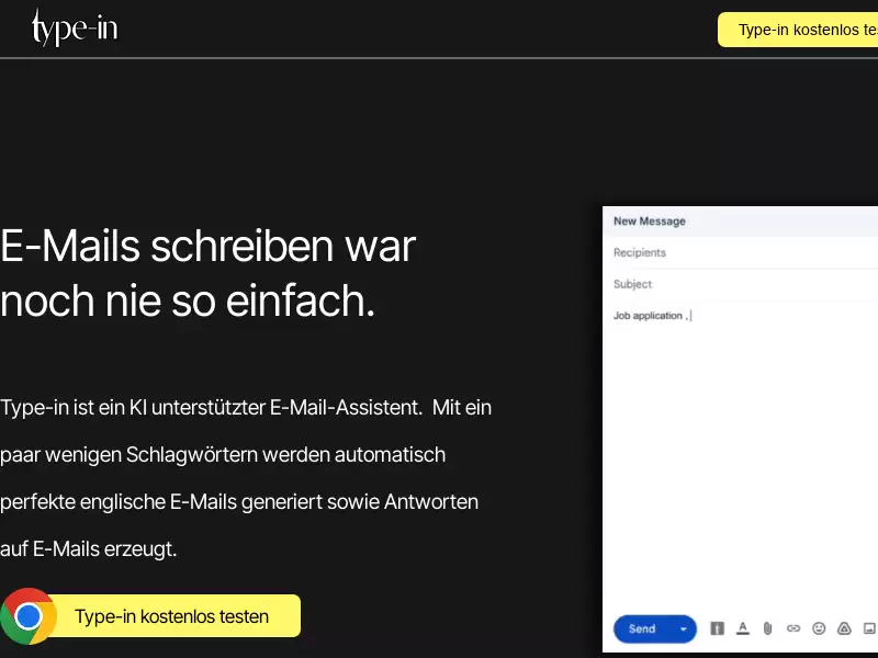 Type-in write emails in Seconds!! : 一键生成英文邮件