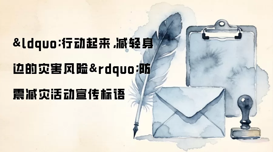 &ldquo;行动起来，减轻身边的灾害风险&rdquo;防震减灾活动宣传标语