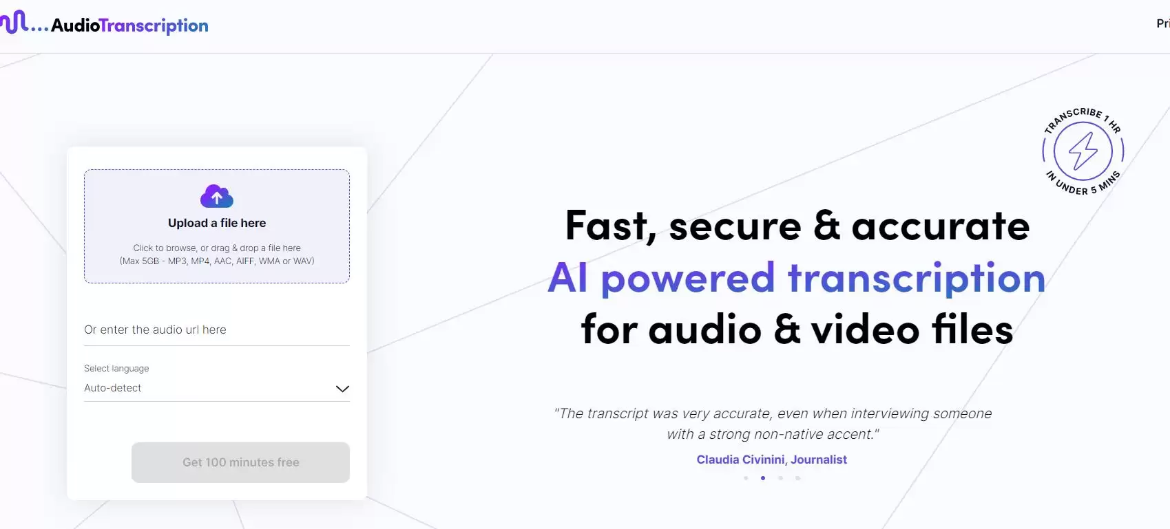 AudioTranscription.ai : AI驱动的视频和音频转录工具