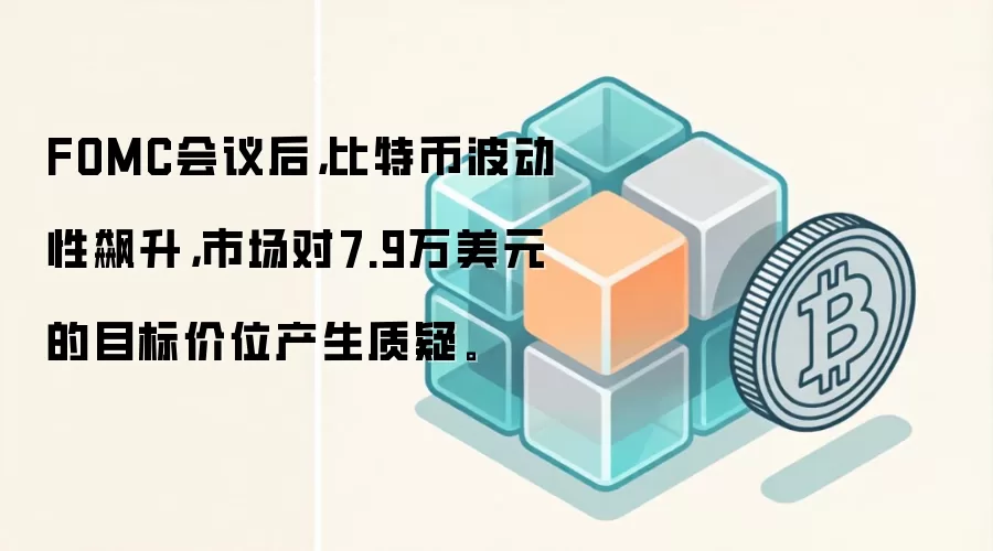 FOMC会议后，比特币波动性飙升，市场对7.9万美元的目标价位产生质疑。