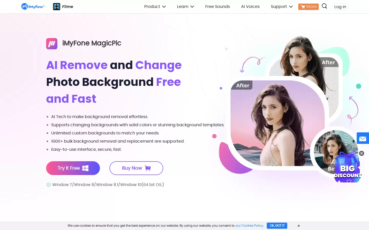IMyFone : AI背景去除和更换，简单编辑照片