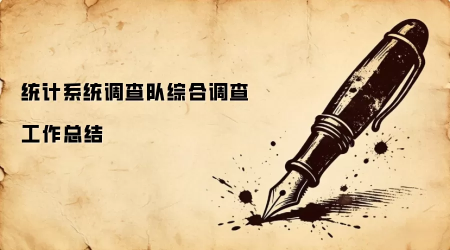 统计系统调查队综合调查工作总结